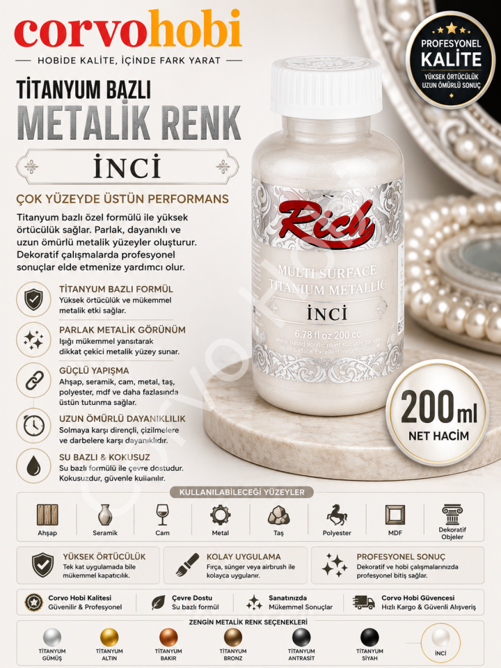RİCH METALİK 200 CC TİTANYUM İNCİ