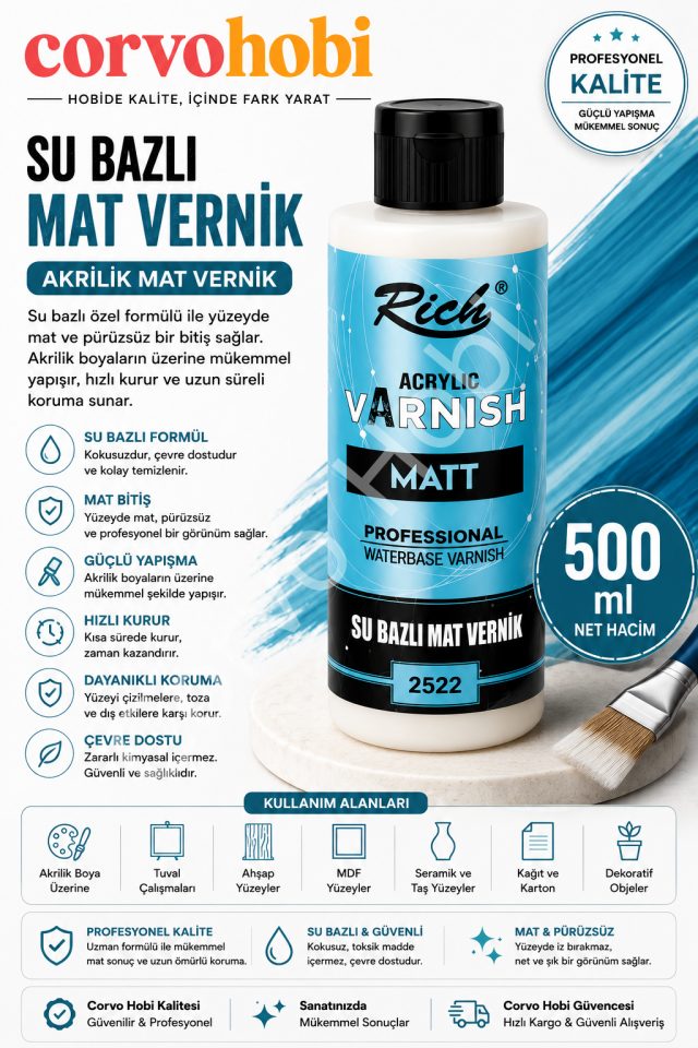 RİCH 500 CC SU BAZLI MAT VERNİK