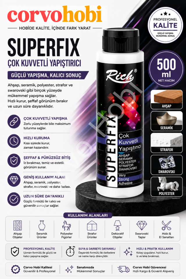 RİCH 500 CC SUPERFİX KUVVETLİ YAPIŞTIRICI