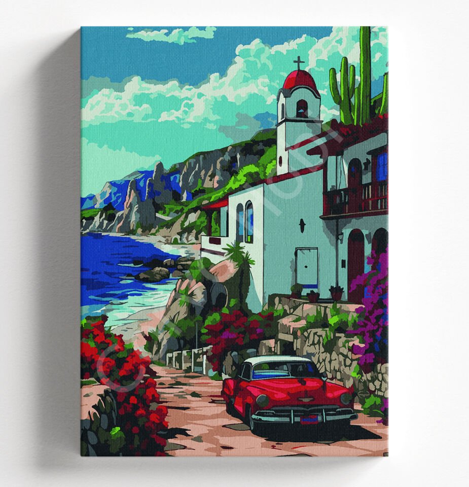 KIRMIZI ARABA MANZARA - SAYILARLA BOYAMA SETİ