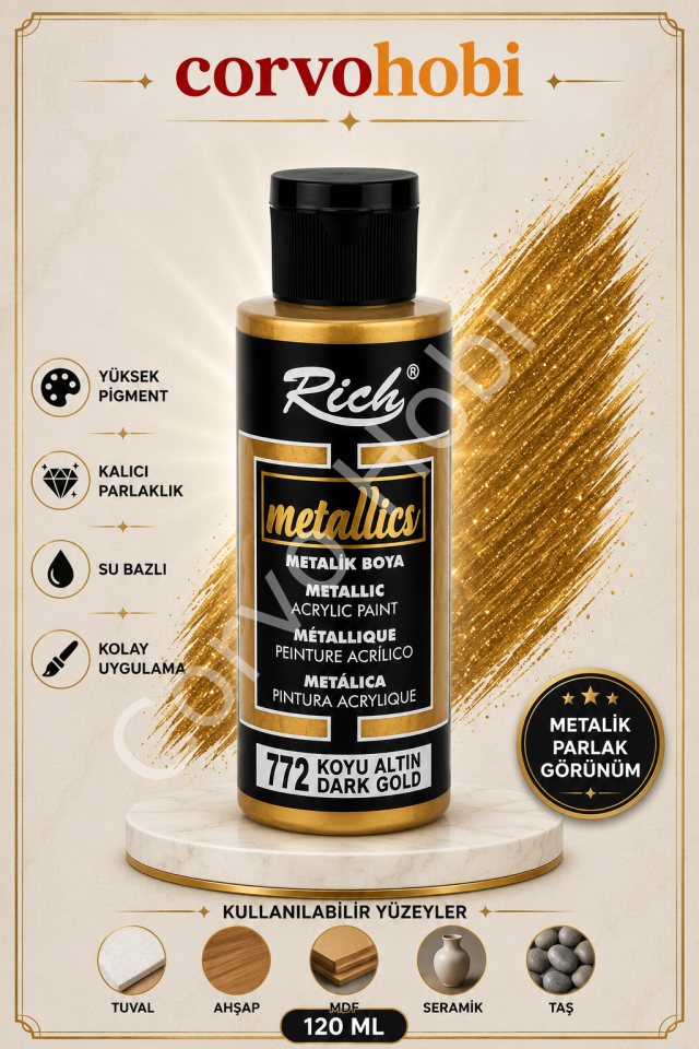 RİCH 120 CC METALİK KOYU ALTIN