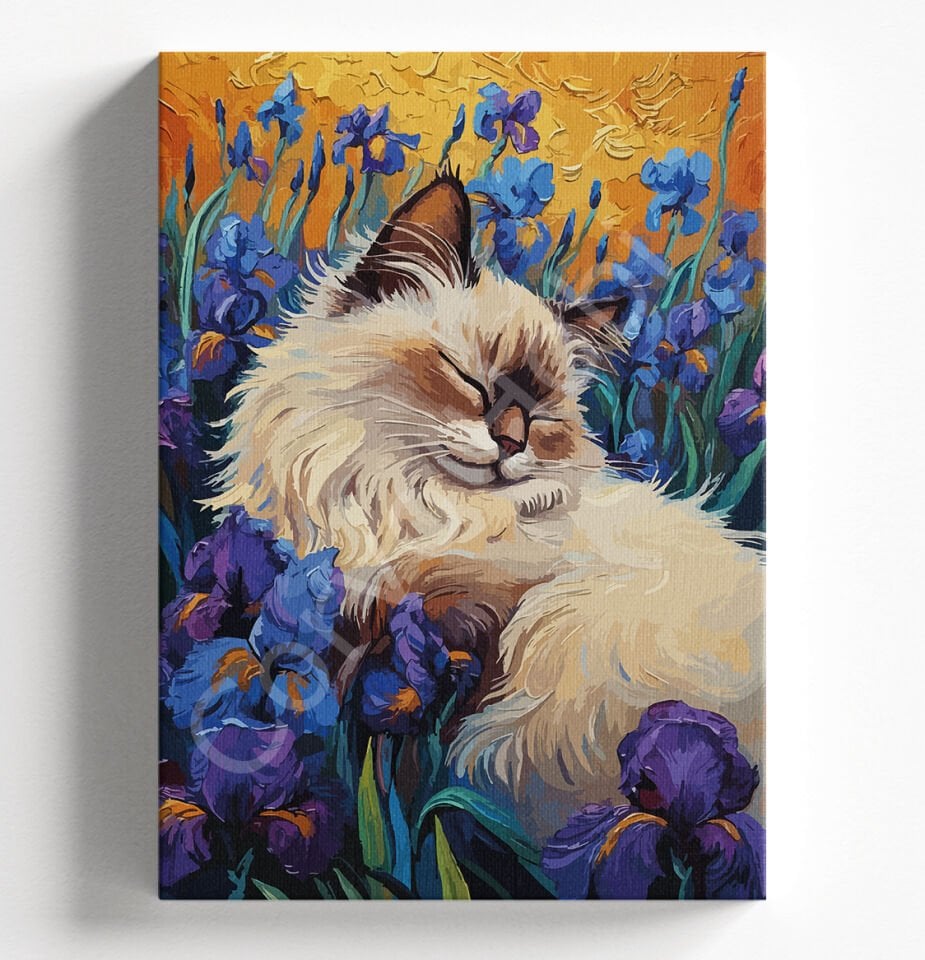 ÇİÇEKLER ARASINDA KEDİ - SAYILARLA BOYAMA SETİ