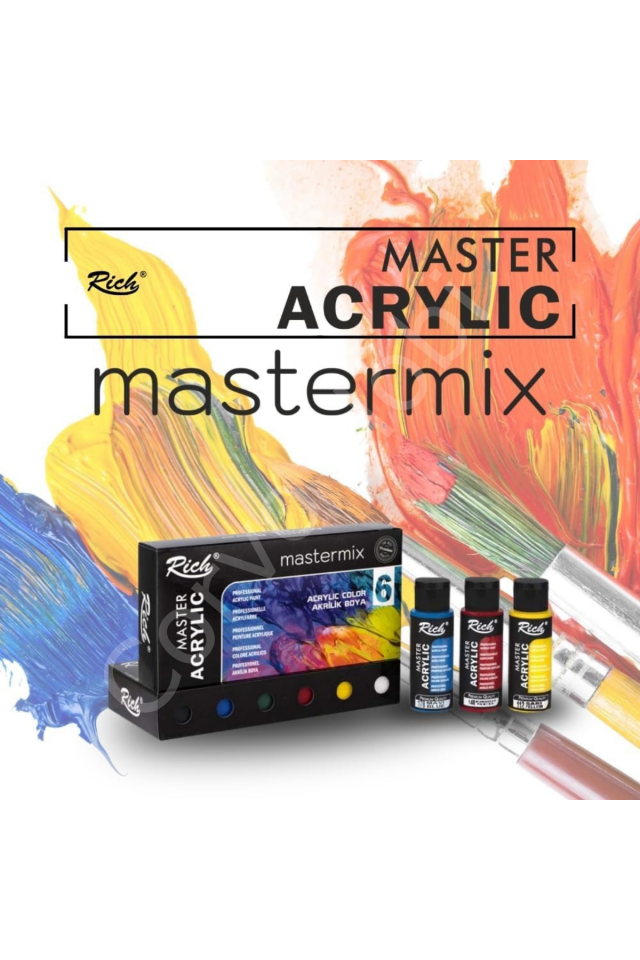 Rich Mastermix Profesyonel Akrilik Boya 60cc 6 Renk