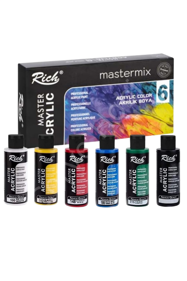 Rich Mastermix Profesyonel Akrilik Boya 60cc 6 Renk