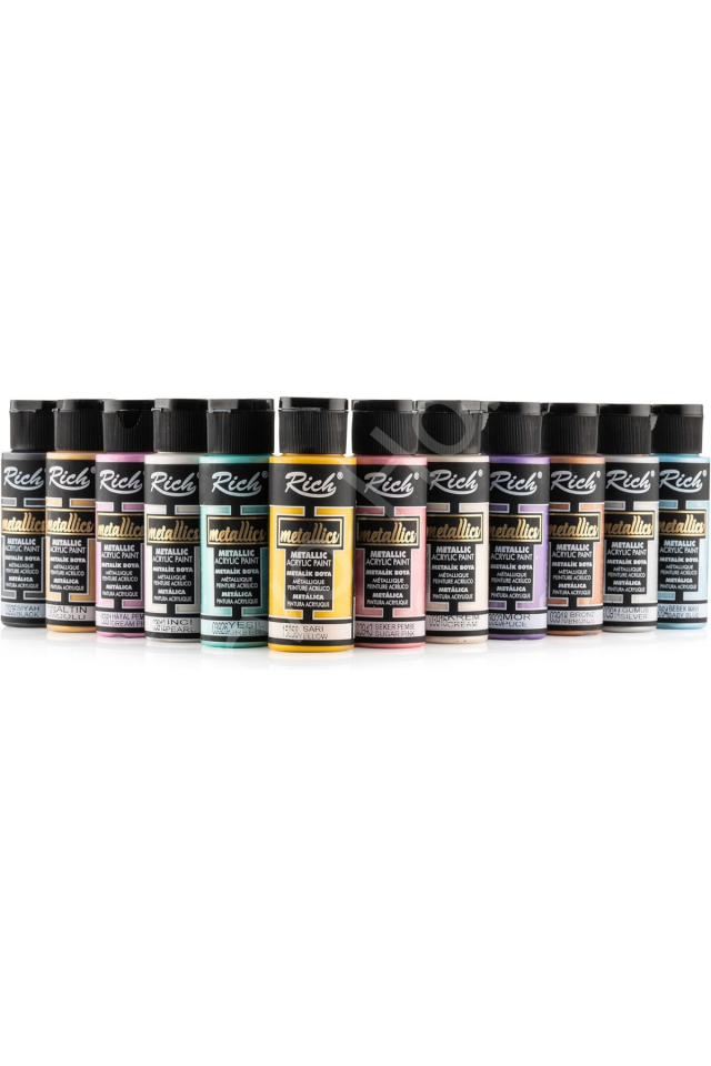 Rich Mastermix Akrilik Boya 60 Cc 12 Li Metalik Renkler