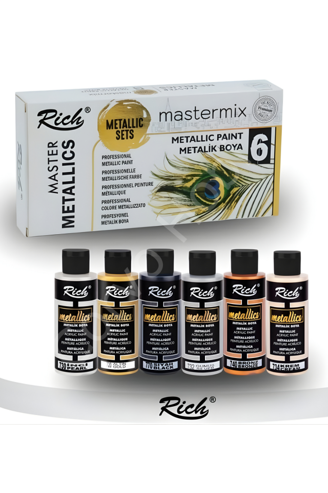 Rich Mastermix Akrilik Boya 60 Cc 6 Lı Metalik Renkler