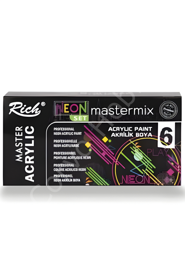 Rich Mastermix Akrilik Boya Neon Renkler 60cc 6lı Set
