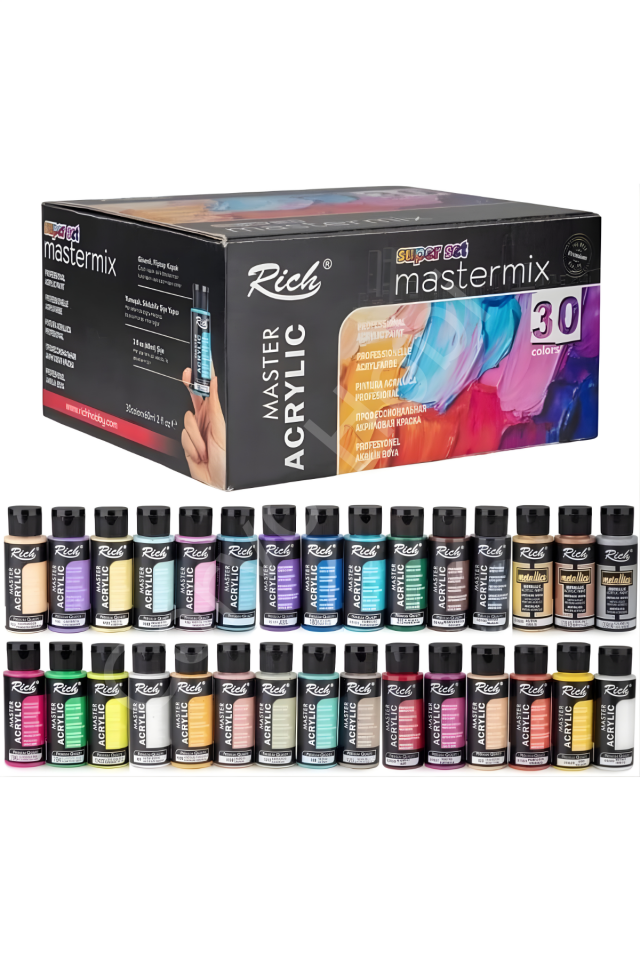 Rich Rich Mastermix Akrilik Boya Super Set 30 Renk x 60 ml