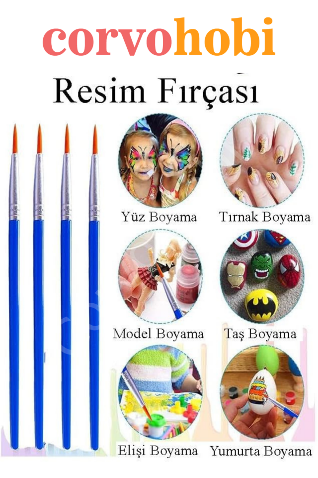 DÜZ & SİVRİ UÇLU AKRİLİK BOYA FIRÇASI , DÜZ FIRÇA