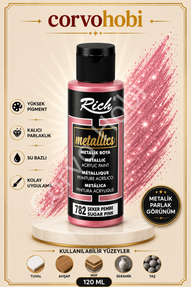 RİCH 120 CC METALİK ŞEKER PEMBE