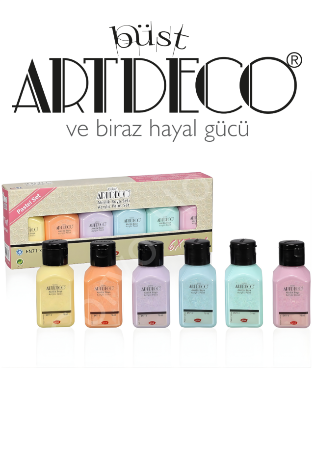 Artdeco Akrilik Boya 8x75ml Pastel Smoky Renkler Set