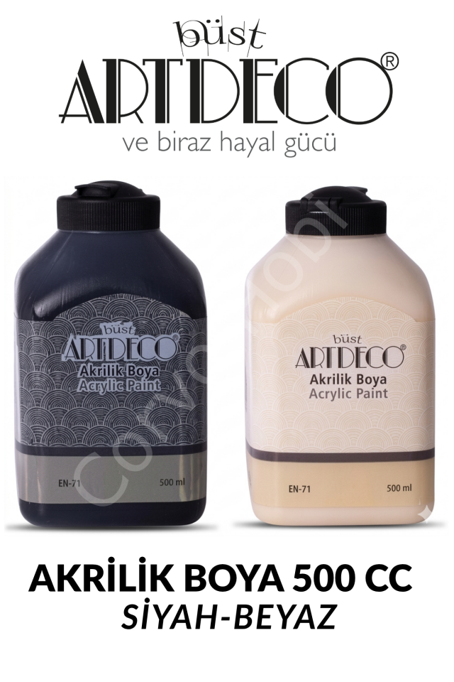 Artdeco Akrilik Boya 2x500ml Set - SİYAH-BEYAZ