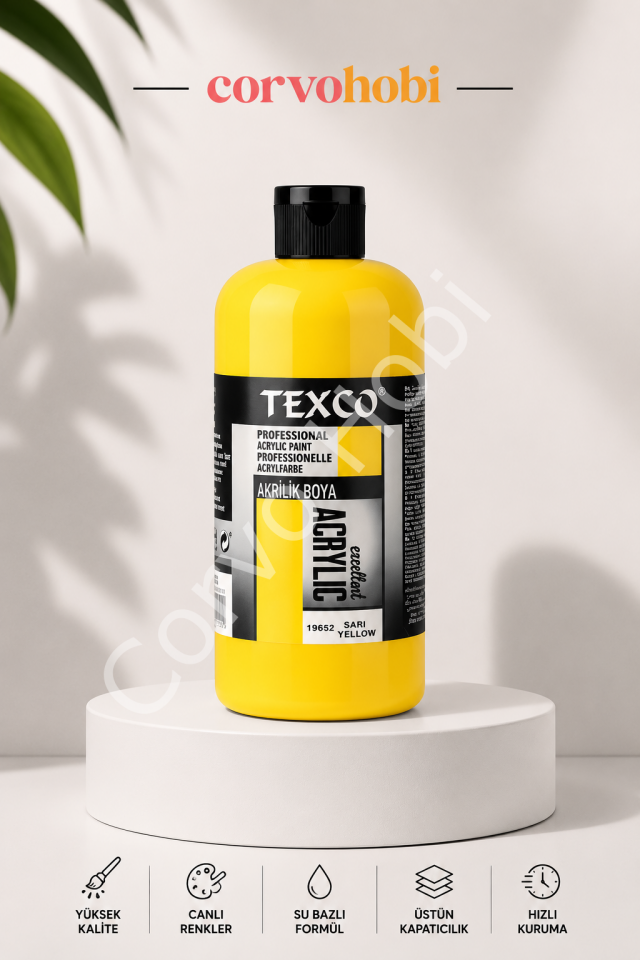 TEXCO AKRİLİK BOYA 1.5 KG SARI
